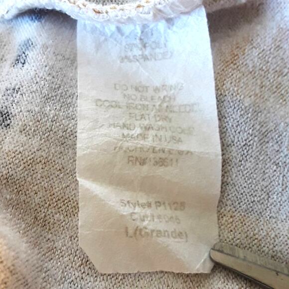 Womens Sz L Plaid Sequin Stretchy Long Sleeve Made in USA Tee Shirt - Picture 6 of 10